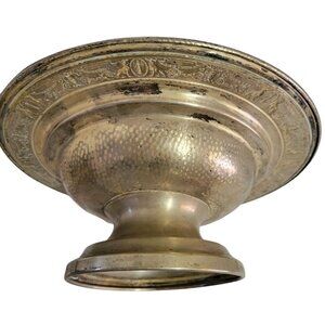 Silvercraft Silverplate British Embellished Footed Serving Bowl 11in Signed Vtg